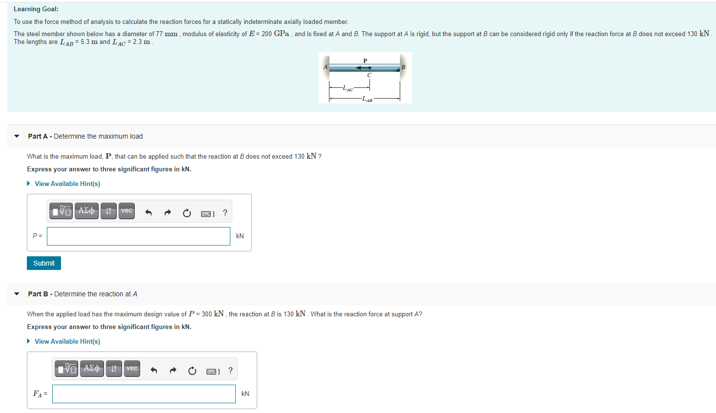 Solved Learning Goal: To Use The Force Method Of Analysis To 