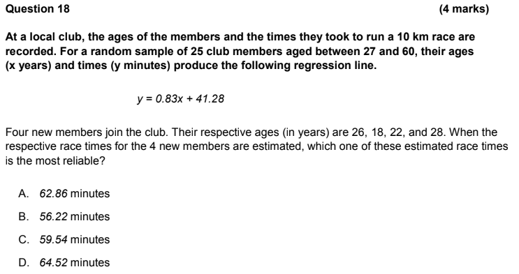 Solved Question 18 (4 marks) At a local club, the ages of | Chegg.com