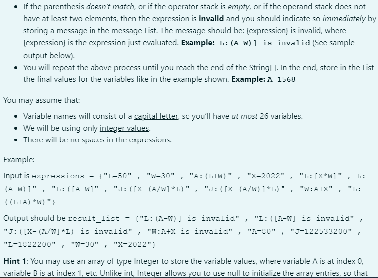 Solved Hint 1: You may use an array of type Integer to store | Chegg.com