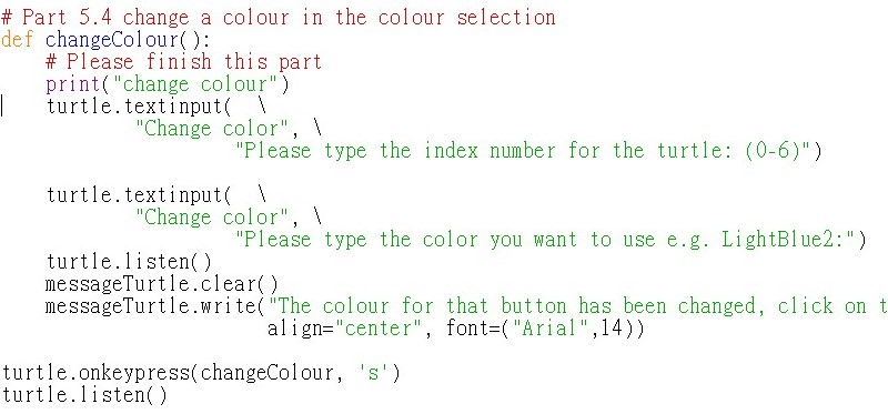 Skubbe Elemental rutine Solved # Part 5.4 change a colour in the colour selection | Chegg.com