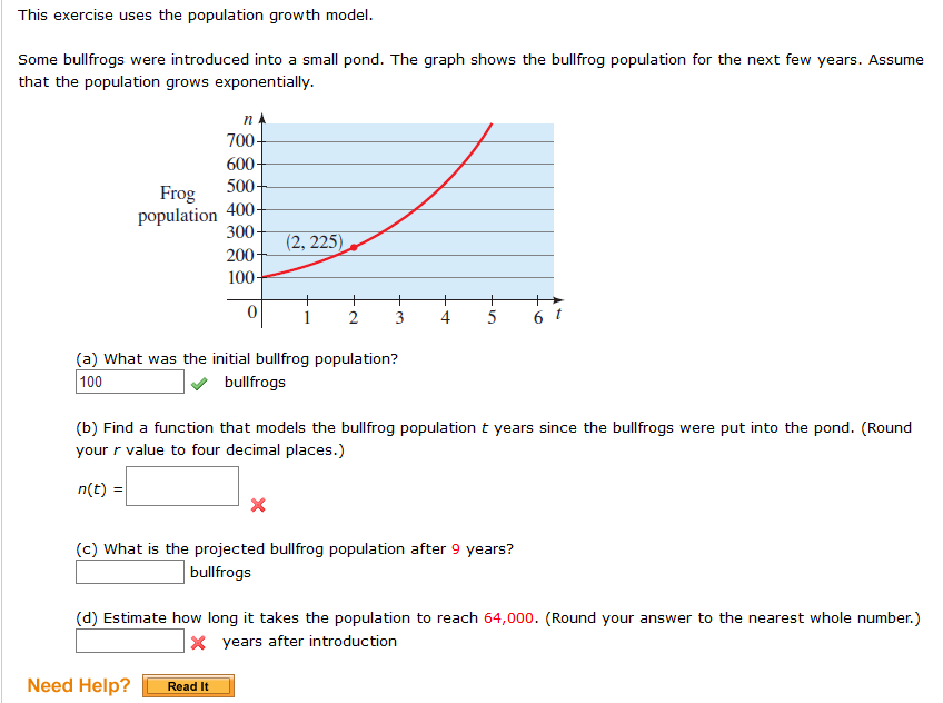 Solved This exercise uses the population growth model. Some | Chegg.com