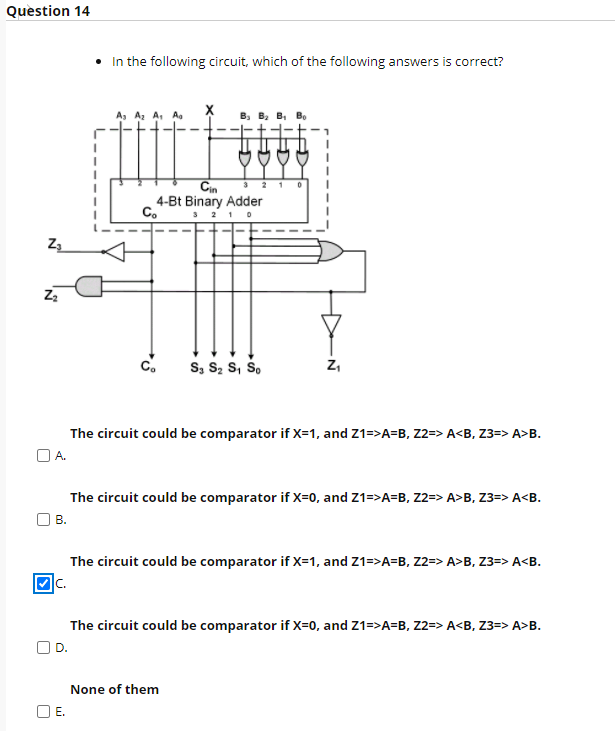 Solved Question 14 • In the following circuit, which of the | Chegg.com