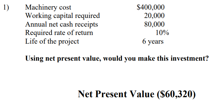 Solved Using net present value, would you make this | Chegg.com