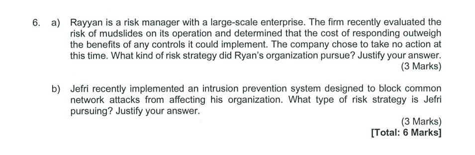 Solved a) Rayyan is a risk manager with a large-scale | Chegg.com