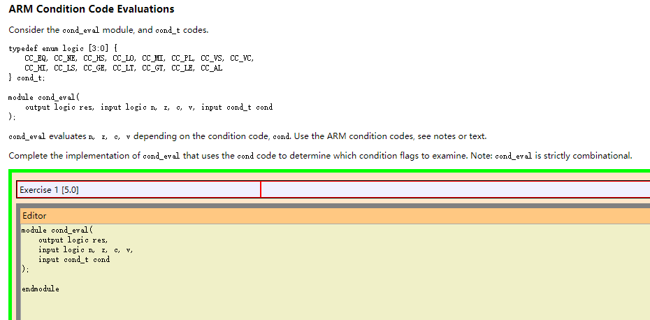 ARM Condition Code Evaluations Consider the cond_eval | Chegg.com