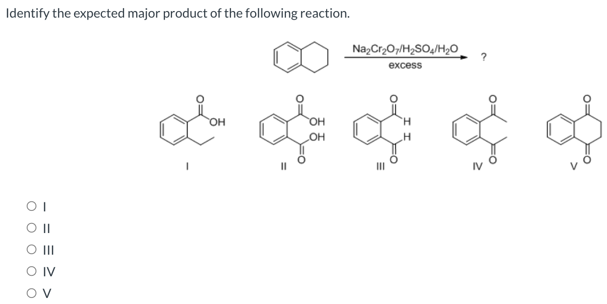 Solved Identify the expected major product of the following | Chegg.com