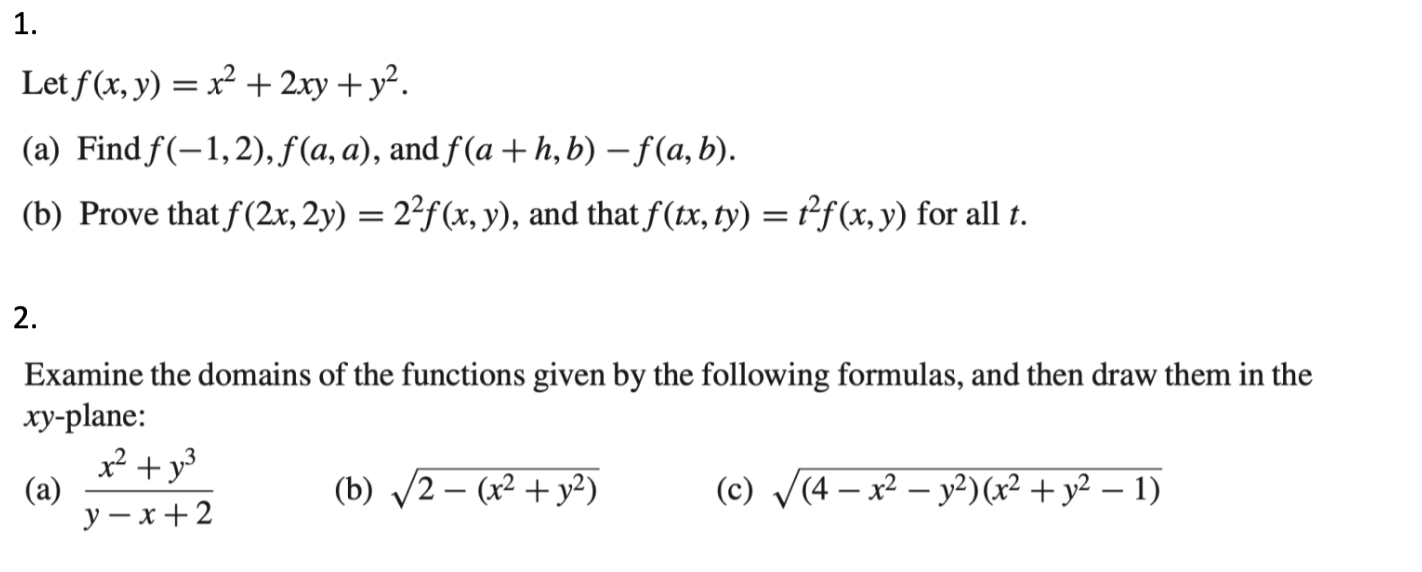 Solved 1 Let F X Y X2 2xy Y2 A Find F 1 2