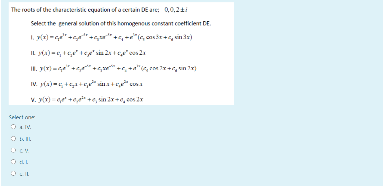 Solved The Roots Of The Characteristic Equation Of A Certain | Chegg.com