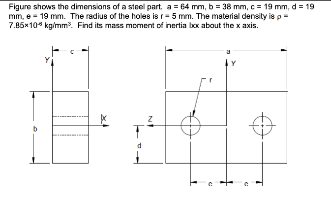 Solved Figure shows the dimensions of a steel part. a = 64 | Chegg.com