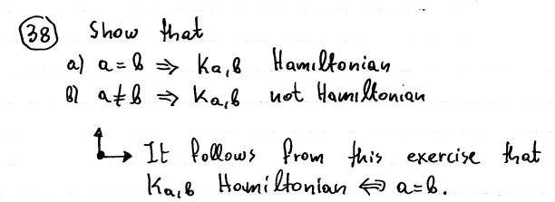 Solved Show That A.) A = B ⇒ Ka,b Hamiltonian B.) A ≠ B ⇒ | Chegg.com