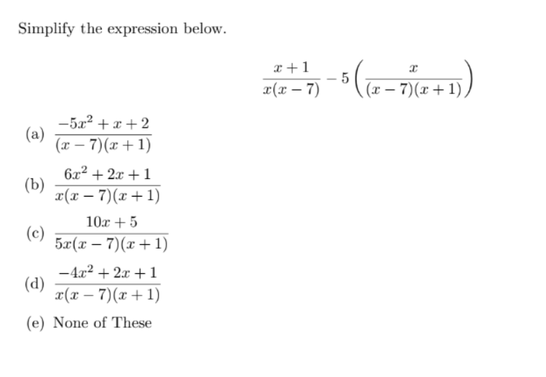 Solved Simplify the expression below. | Chegg.com