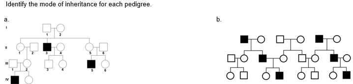 Solved Identify the mode of inheritance for each pedigree. o | Chegg.com