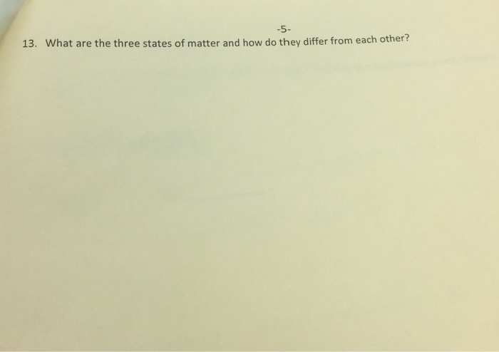the three states of matter differ in