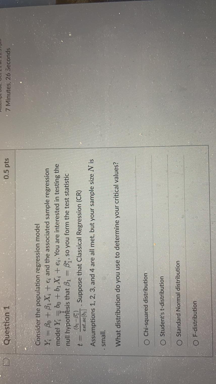 Solved consider the population regression model chegg