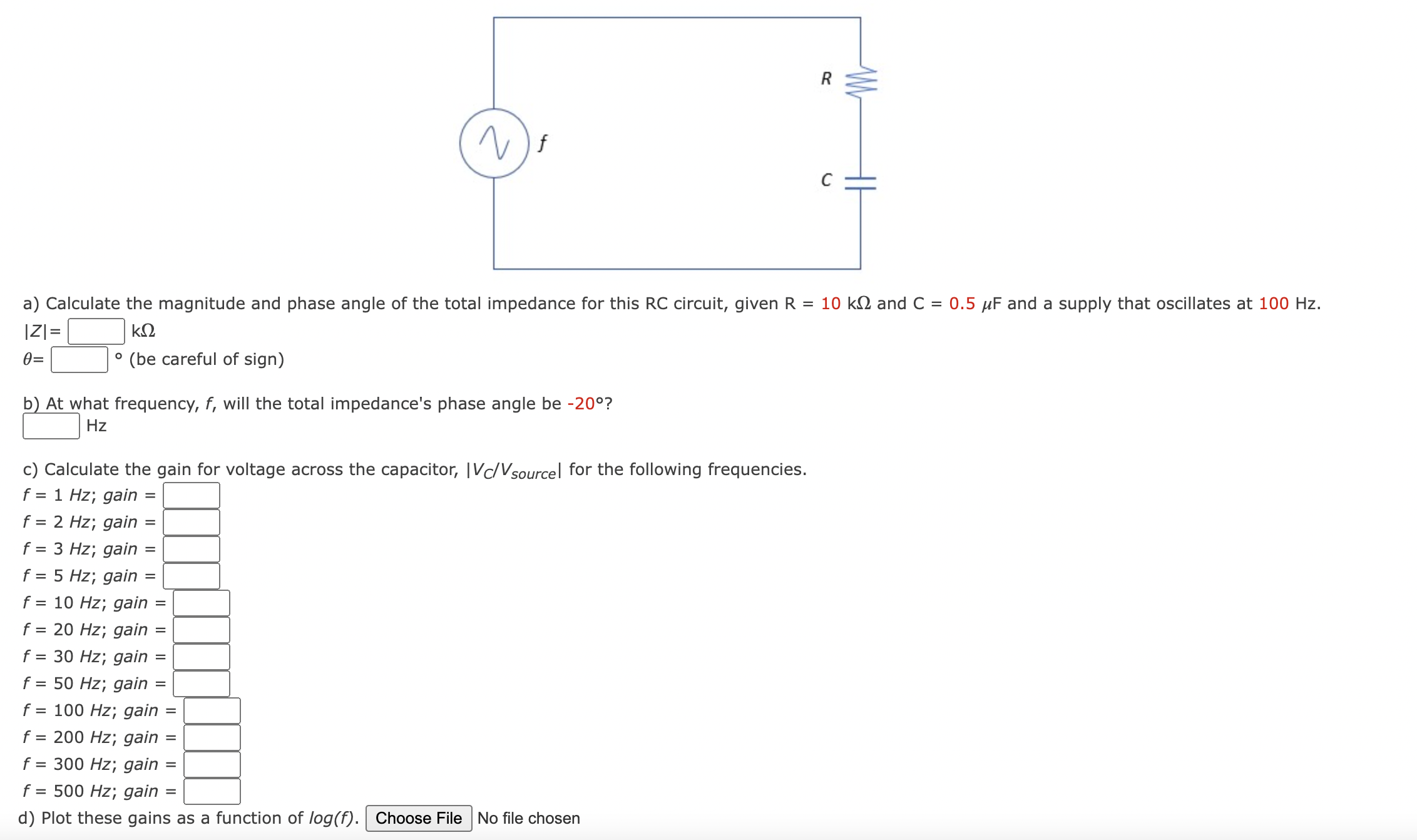 Solved a) ﻿Calculate the magnitude and phase angle of the | Chegg.com