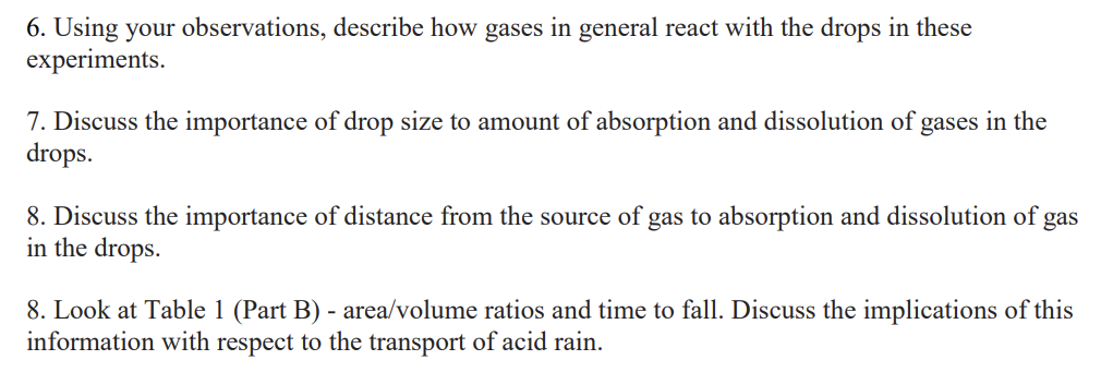 Experiment B: Importance of clouds and raindrops as | Chegg.com