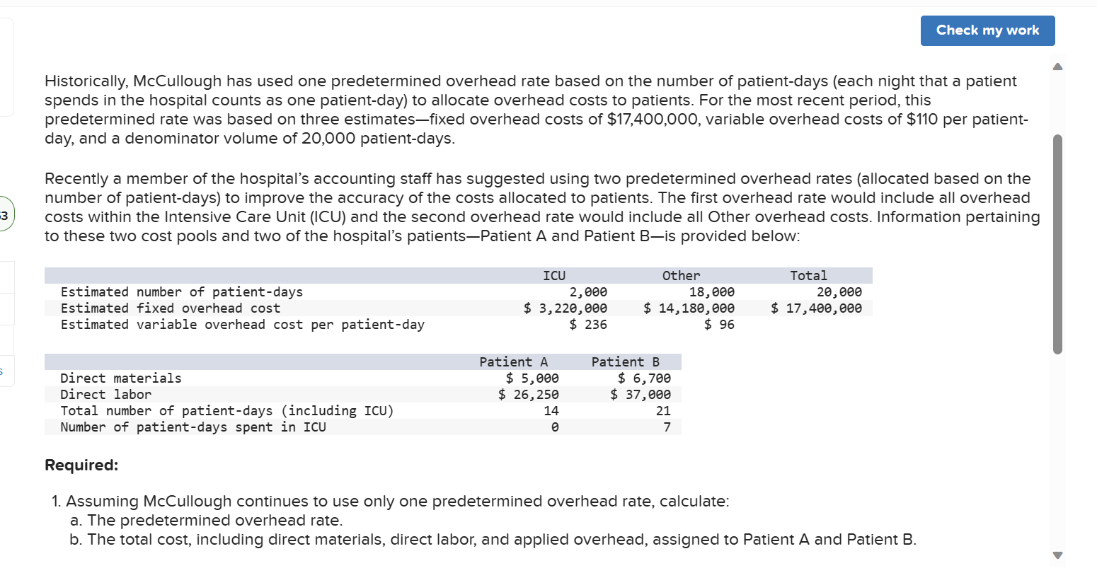Solved Historically, McCullough has used one predetermined