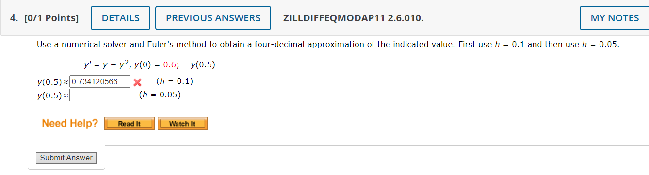 Solved Use A Numerical Solver And Euler's Method To Obtain A | Chegg.com