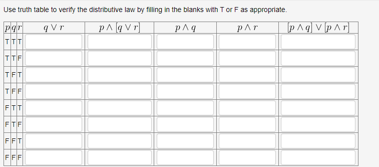 Solved Use truth table to verify the distributive law by | Chegg.com