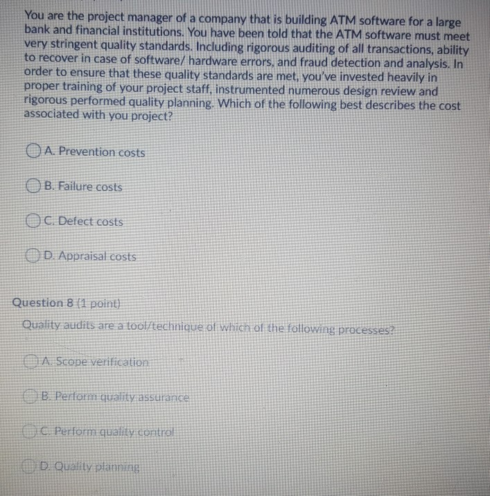 Solved You are the project manager of a company that is | Chegg.com