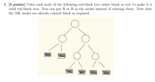 Solved 9. [5 points] Color each node of the following | Chegg.com