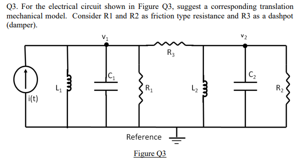 Solved Q3. ﻿For the electrical circuit shown in Figure Q3, | Chegg.com