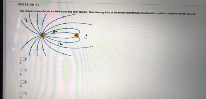 Solved t QUESTION 11 The diagram shows the electric field | Chegg.com