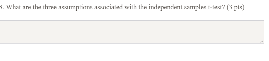 3 assumptions of independent samples t-test