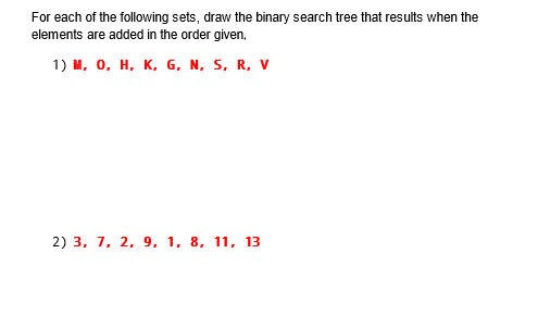 Solved For Each Of The Following Sets, Draw The Binary | Chegg.com