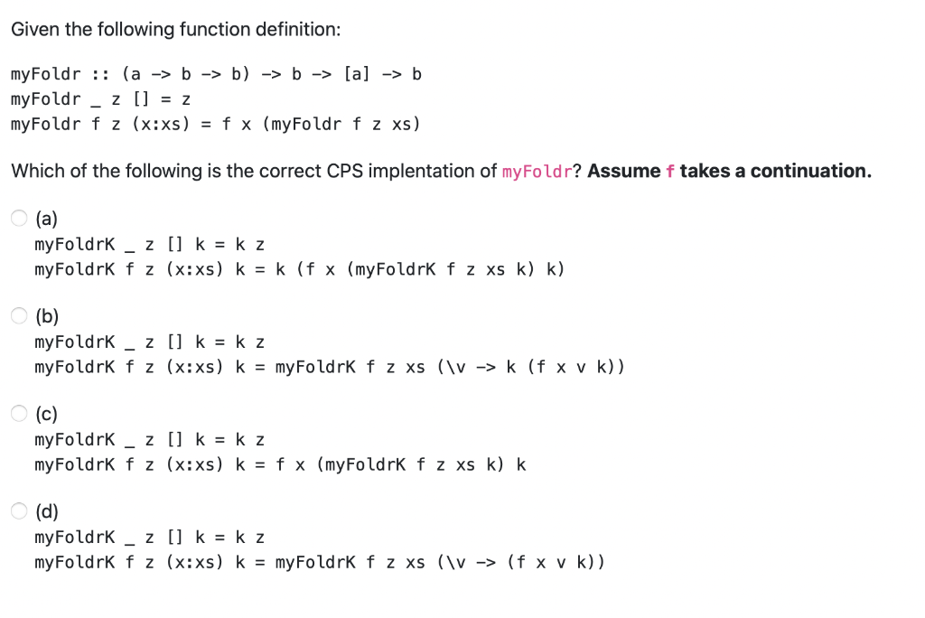 Solved This Is A Haskell Program Problem Please Choose The | Chegg.com