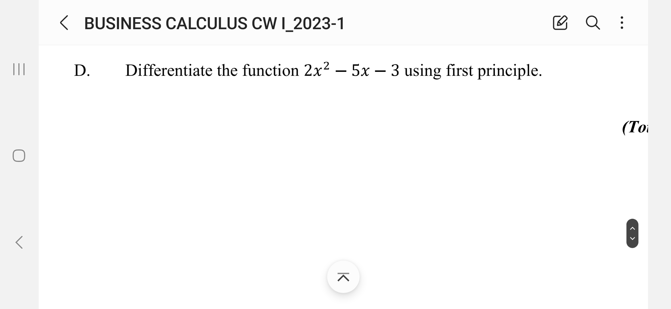 Solved Differentiate The Function 2x2−5x−3 Using First