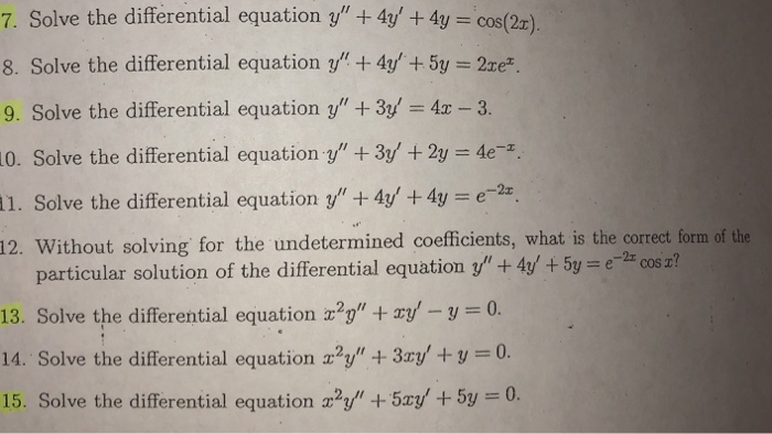 Solved 7 Solve The Differential Equation Y 4y 8 Solve Chegg Solved 7 Solve The Differential Equation Y 4y 8 Solve Chegg
