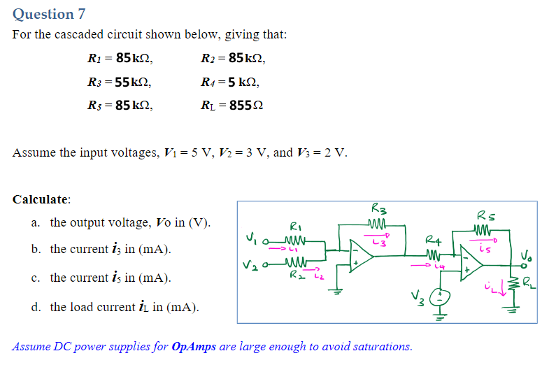 Solved For The Cascaded Circuit Shown Below, Giving That: | Chegg.com