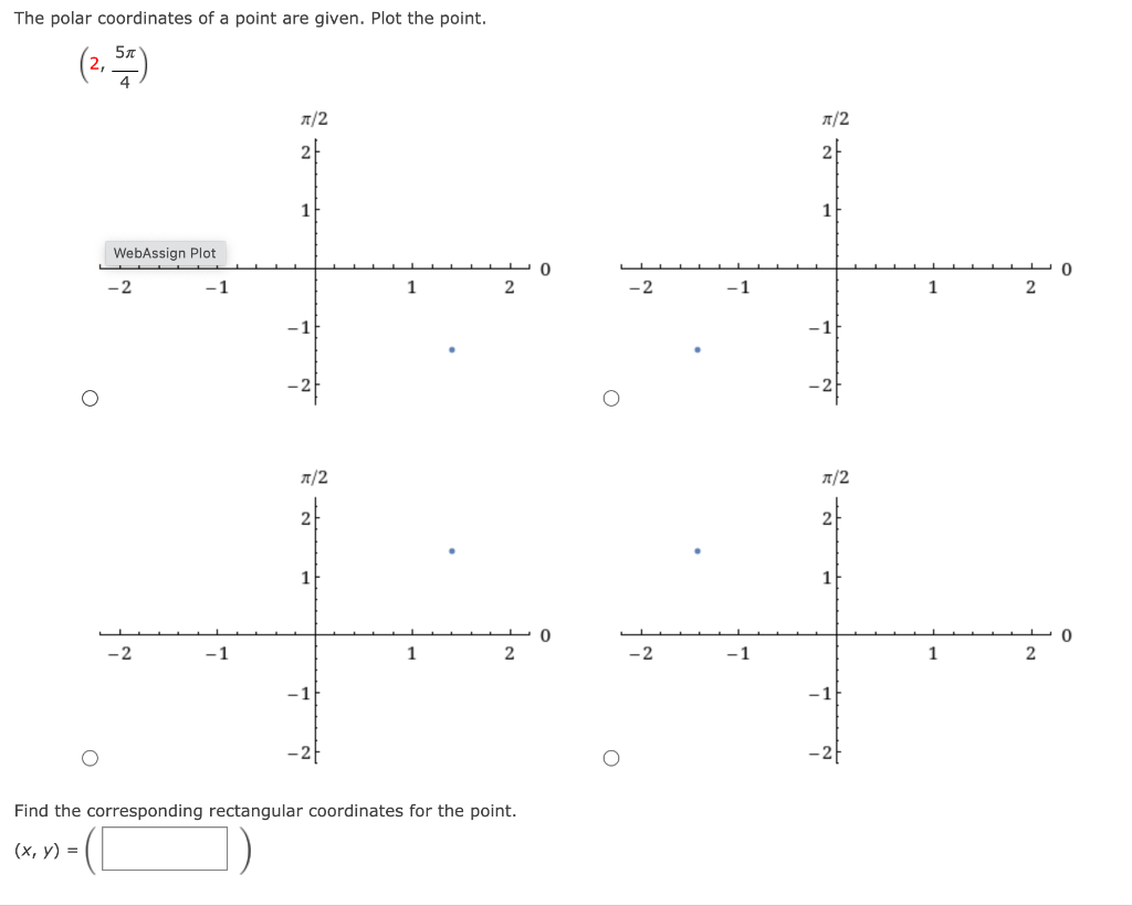 Solved The Polar Coordinates Of A Point Are Given. Plot The | Chegg.com