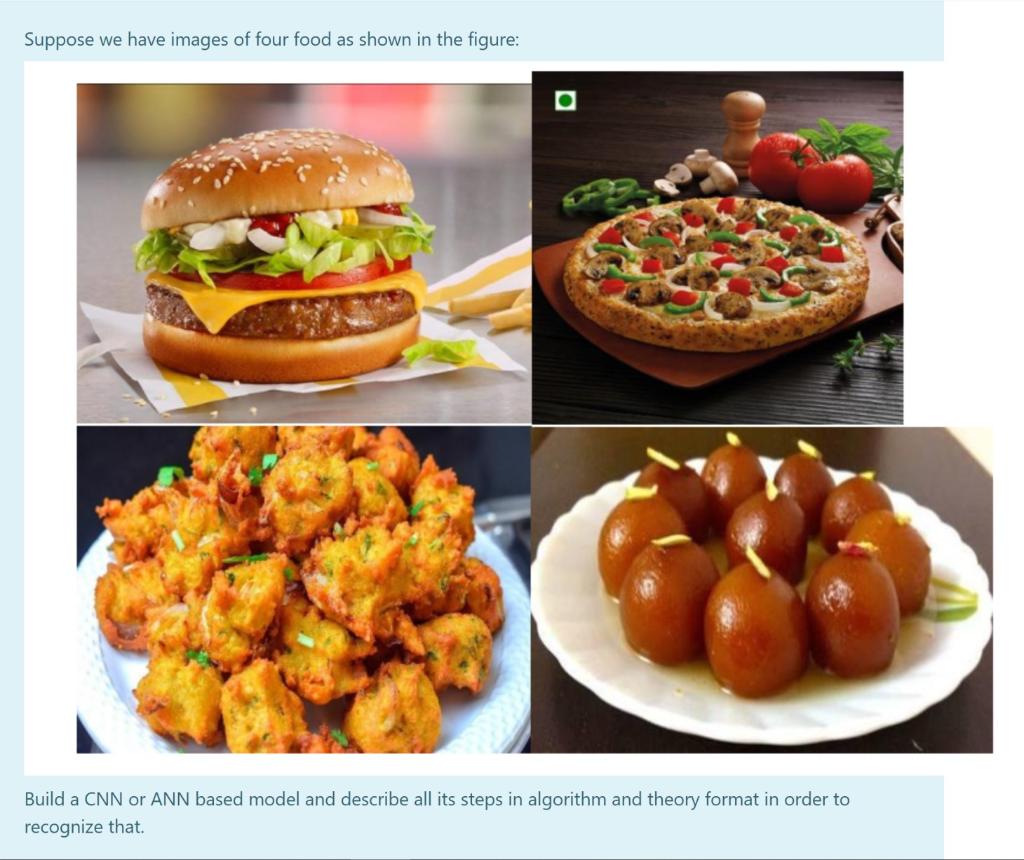 Solved Suppose We Have Images Of Four Food As Shown In The | Chegg.com