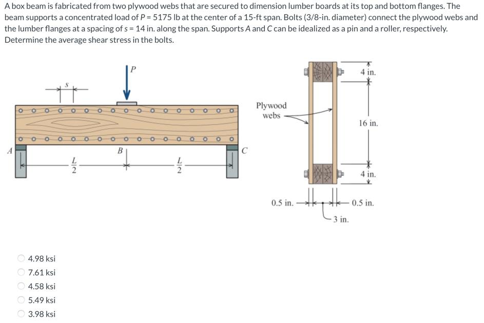 Solved A box beam is fabricated from two plywood webs that