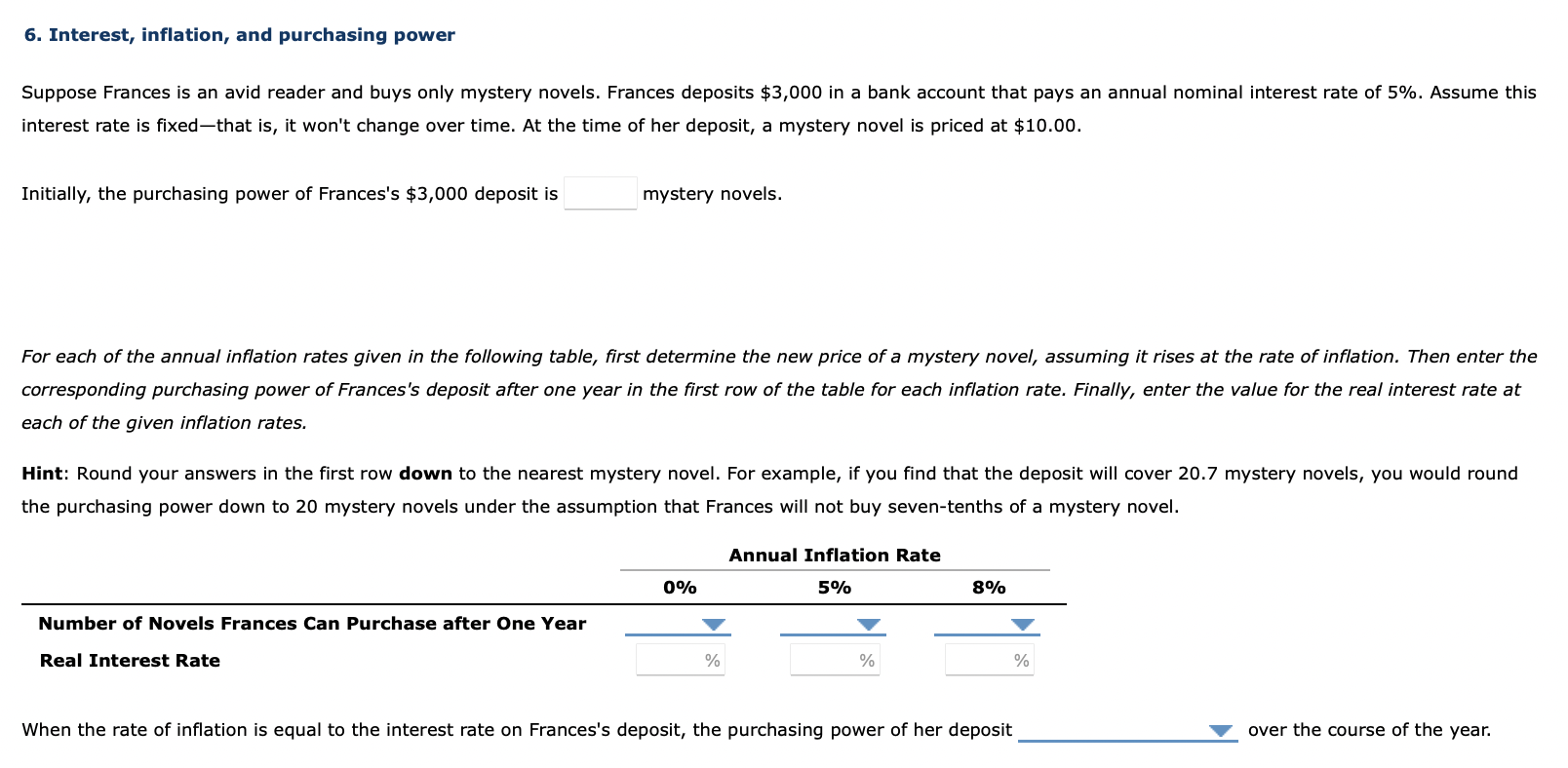 Solved 6. Interest, inflation, and purchasing power Suppose | Chegg.com