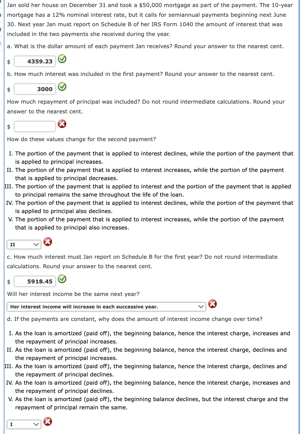 Solved Drop down options for questions I II III IV V Her | Chegg.com