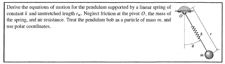 Solved Derive The Equations Of Motion For The Pendulum 