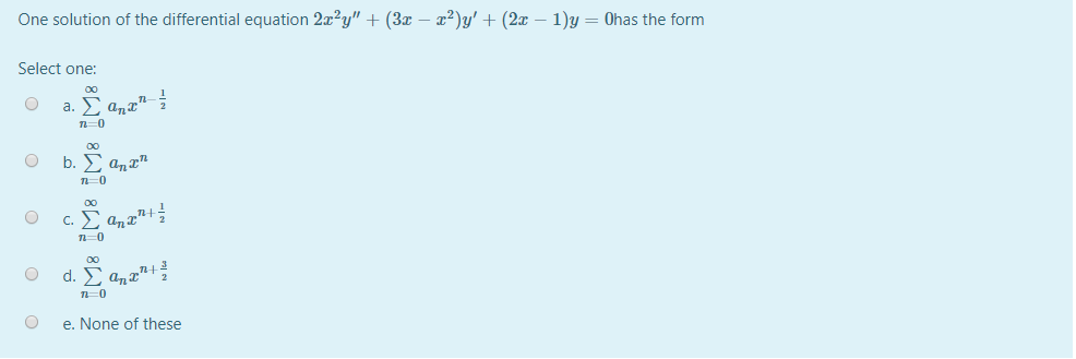 Solved One Solution Of The Differential Equation 2x2y Chegg Com