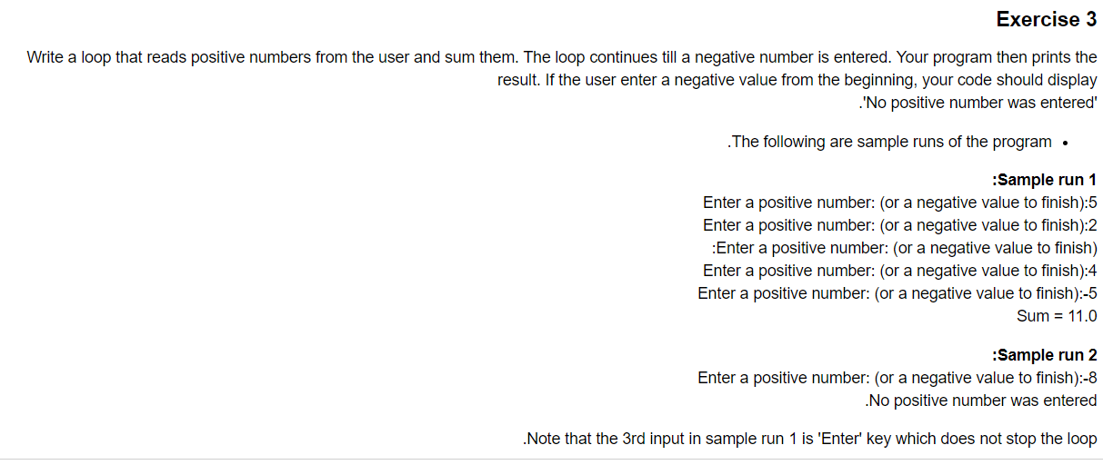 Solved Write a loop that reads positive numbers from the | Chegg.com