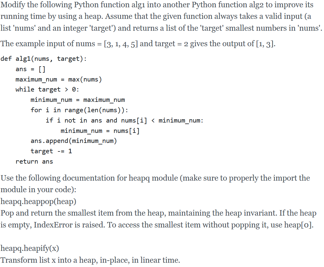 Solved ans = Modify the following Python function algı into | Chegg.com