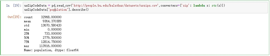 Solved Initialize the US Zipcode dataset as shown | Chegg.com