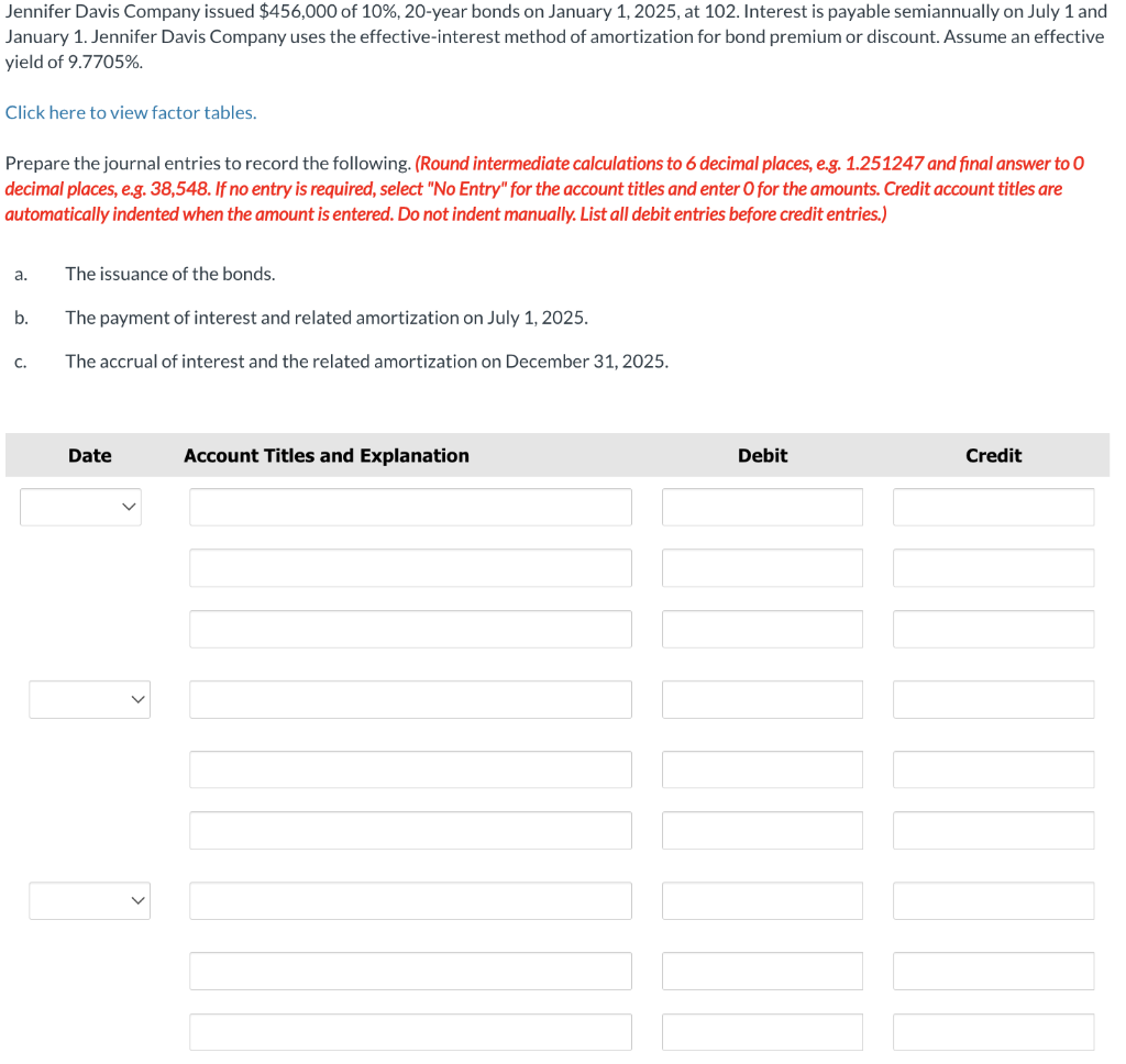 Solved Jennifer Davis Company Issued $456,000 Of 10%,20-year | Chegg.com