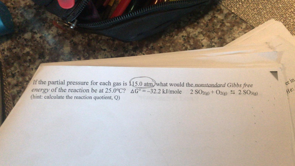 Solved If the partial pressure for each gas is 115.0 | Chegg.com