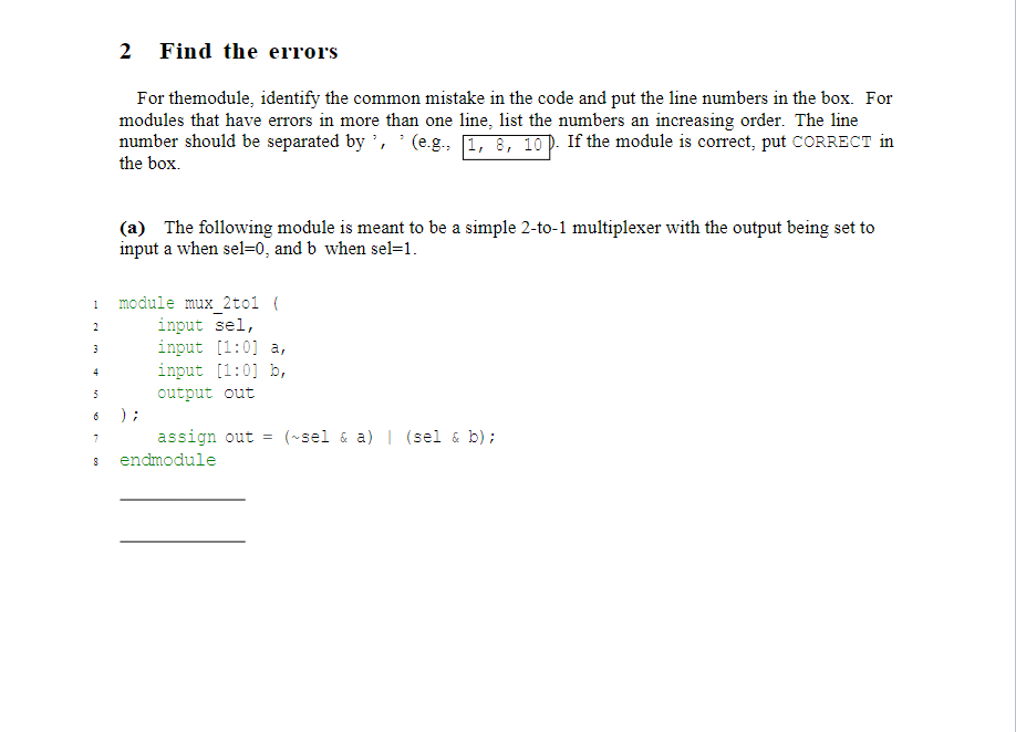 Solved 1 Avoid unintentional latch synthesis For each of the