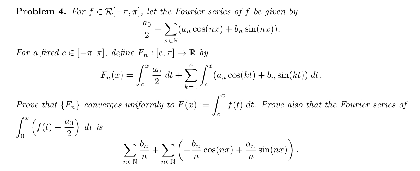 Solved Prove that {Fn} converges uniformly to F(x) := .Prove | Chegg.com