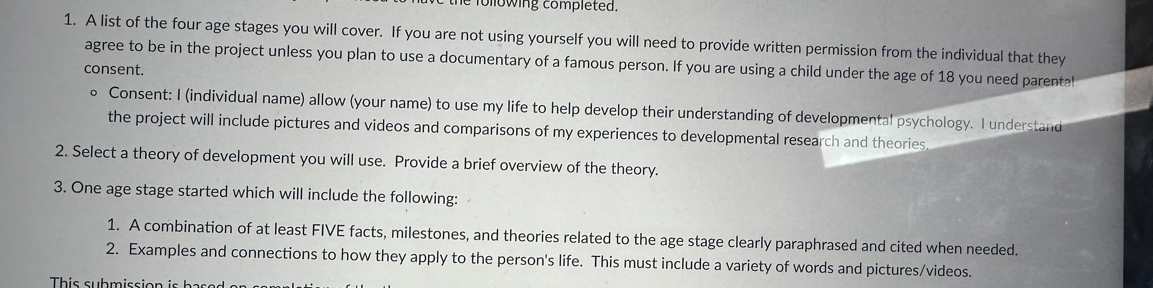 Solved In the first stage of your final project you need to | Chegg.com