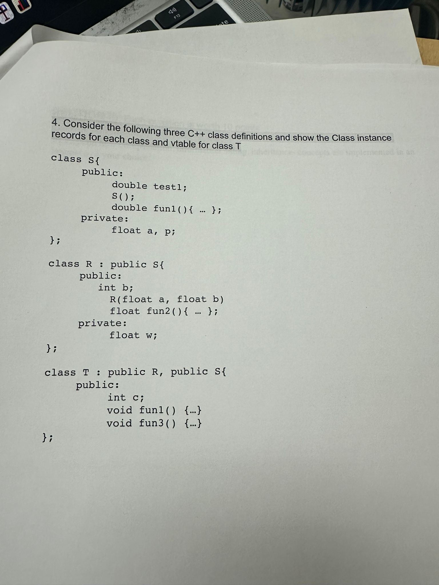 Solved Consider the following three C++ ﻿class definitions | Chegg.com