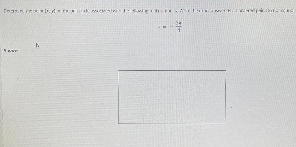 Solved Determine the point (x,y) on the unit circle | Chegg.com